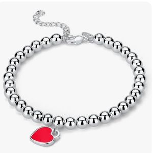 Beaded Charm Bracelet Connected Silver Jewelry stamped 925